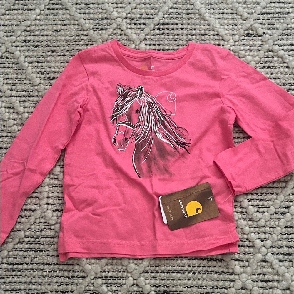 Carhartt Kids Pink Long Sleeve with Horse Graphic